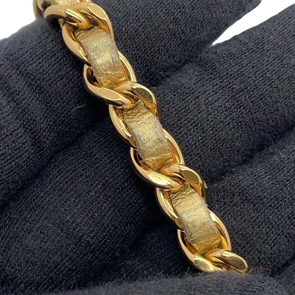 CHANEL Gold Lambskin Leather Logo Shoulder Bag - Picture 12 of 16